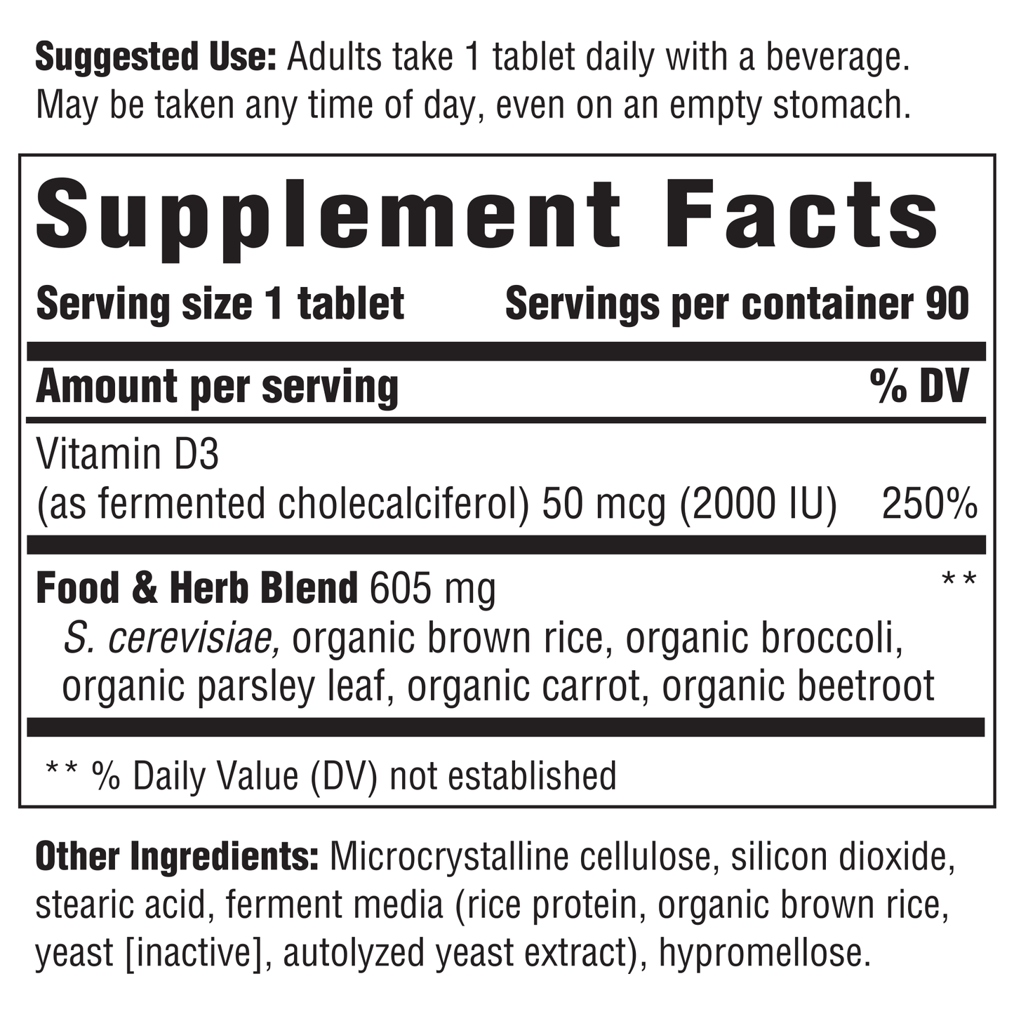 Vitamin D3 2,000 IU (50mcg) - 90 Tablets